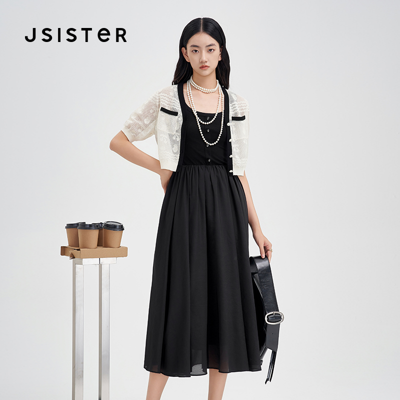 jsister春夏新款套装 JS女装时尚气质优雅连衣裙套装