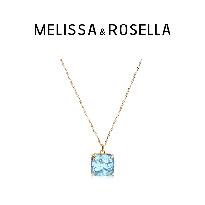 MELISSA&ROSELLA 铜合金项链 简约百搭方冰花项链气质锁骨坠链
