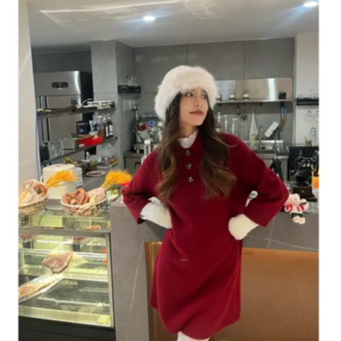 GIRDEAR/哥弟「圣诞树下」新款秋季气质慵懒宽松连衣裙 1599030