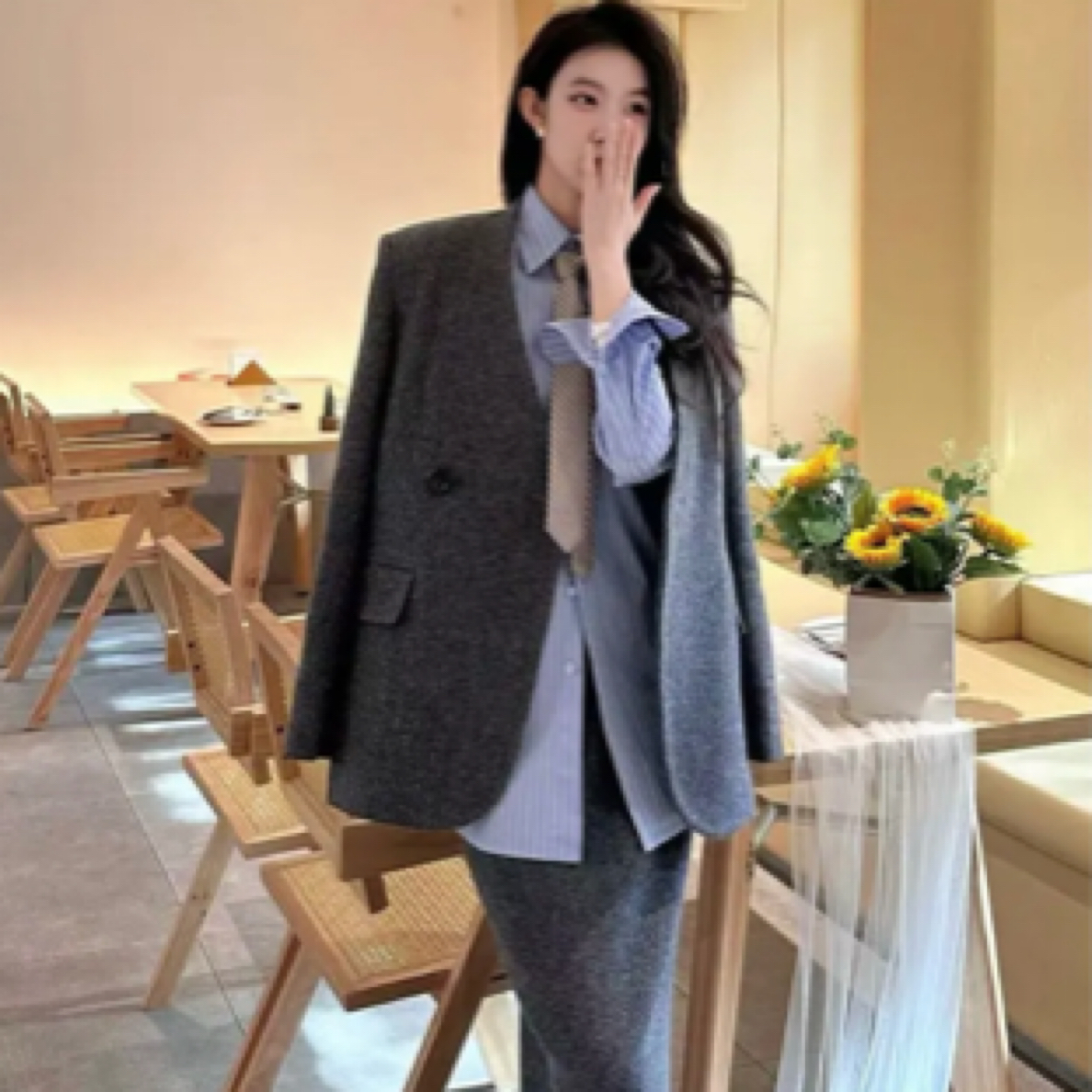 GIRDEAR/哥弟「伊顿公学」气质毛料厚款西装套装1400793-1200373