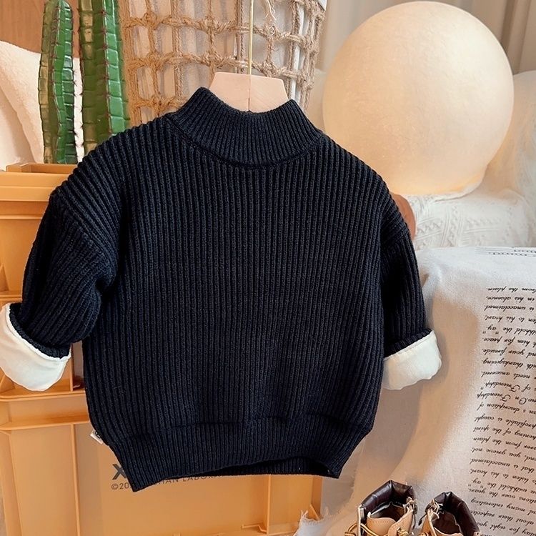 冬童装女宝宝洋气针织衫男童时髦打底衣女童针织衫儿童条纹小童ol