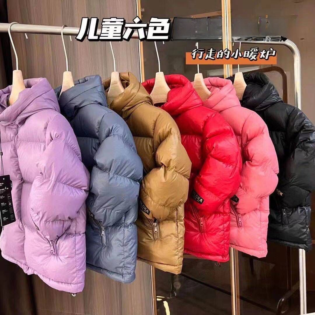 2023爆款冬季黑金儿童羽绒服男童加厚时尚短款女童宝宝中大童外i