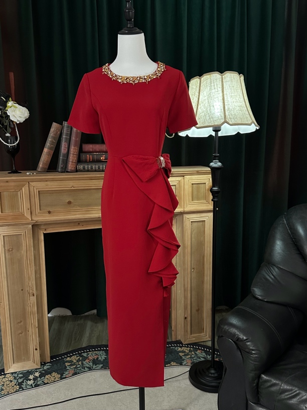 喜鸢高定喜婆婆喜妈妈礼服 修身显瘦 重工设计婚礼婚宴晚宴礼服