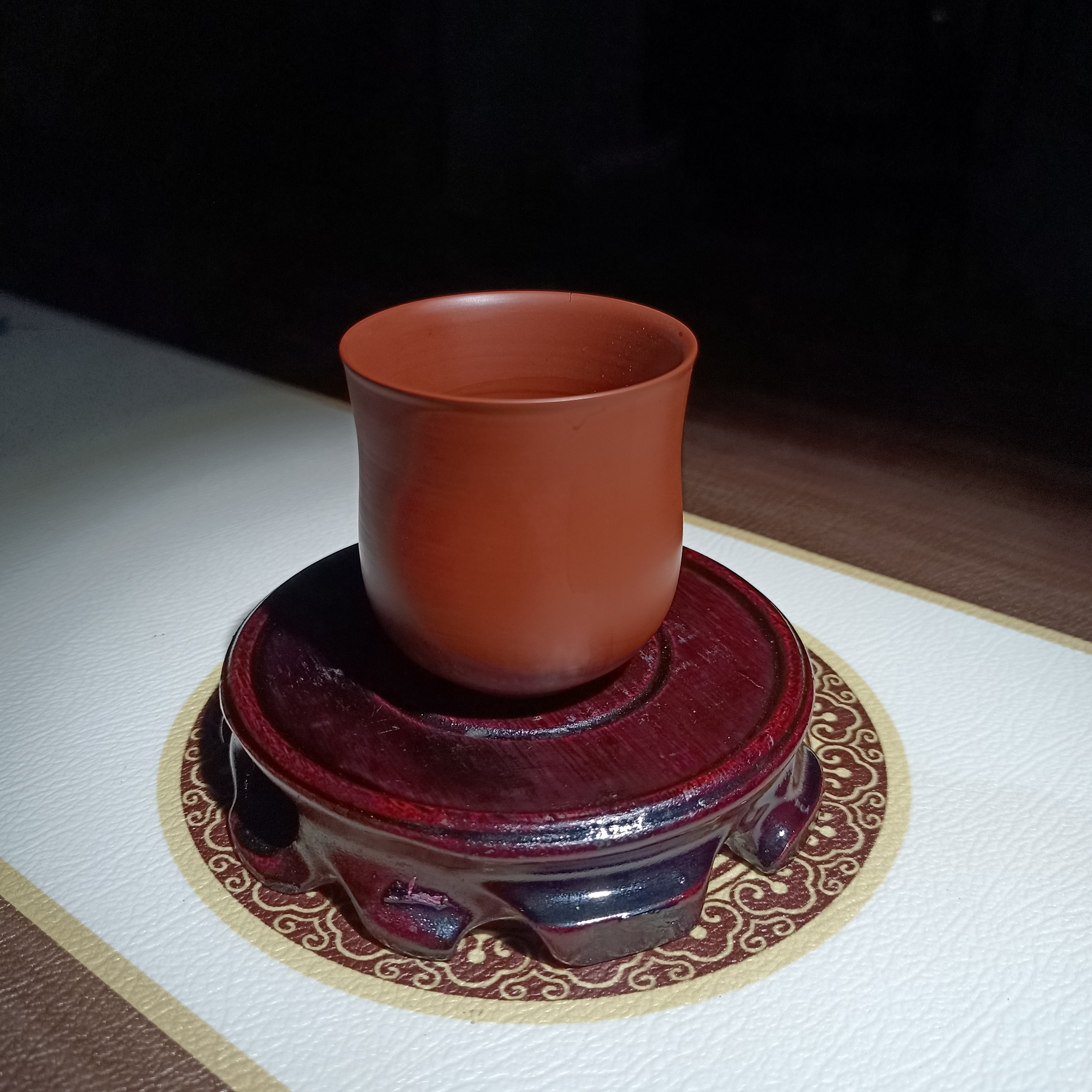 薄胎手拉朱泥主人杯100cc 原矿紫砂全手工茶杯潮州工夫闻香品茗杯