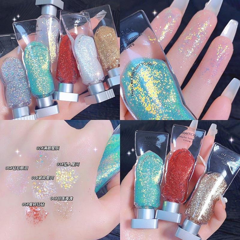 冰块液体眼影液钻石白碎钻液体眼影单色眼影闪粉珠光提亮高颜值