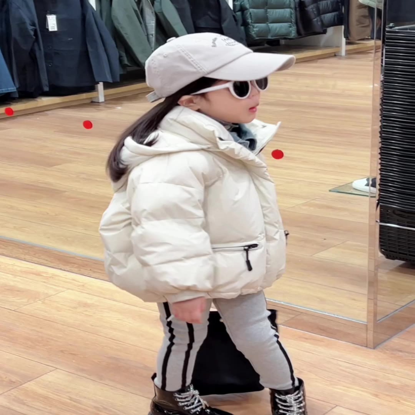 儿童羽绒外套2023冬季新款女童洋气牛仔假两件羽绒服宝宝保暖上衣