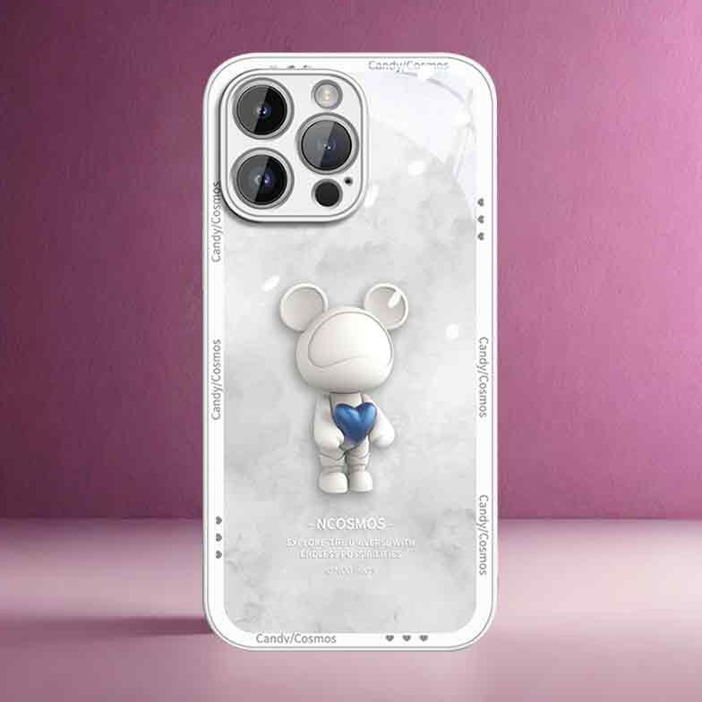 高级感液态玻璃雾霾星际熊适用苹果15女款iPhone15promax手机壳