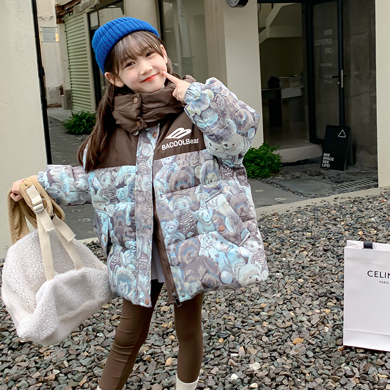 巴拉巴拉童年女童羽绒服冬装2023新款洋气儿童90白鸭绒保暖时尚