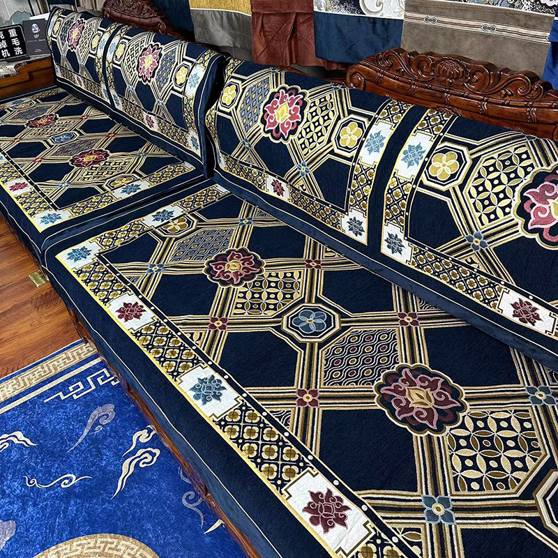 民族风西藏式沙发床边坐轻奢垫刺绣防滑靠背巾耐脏家用卧室简约