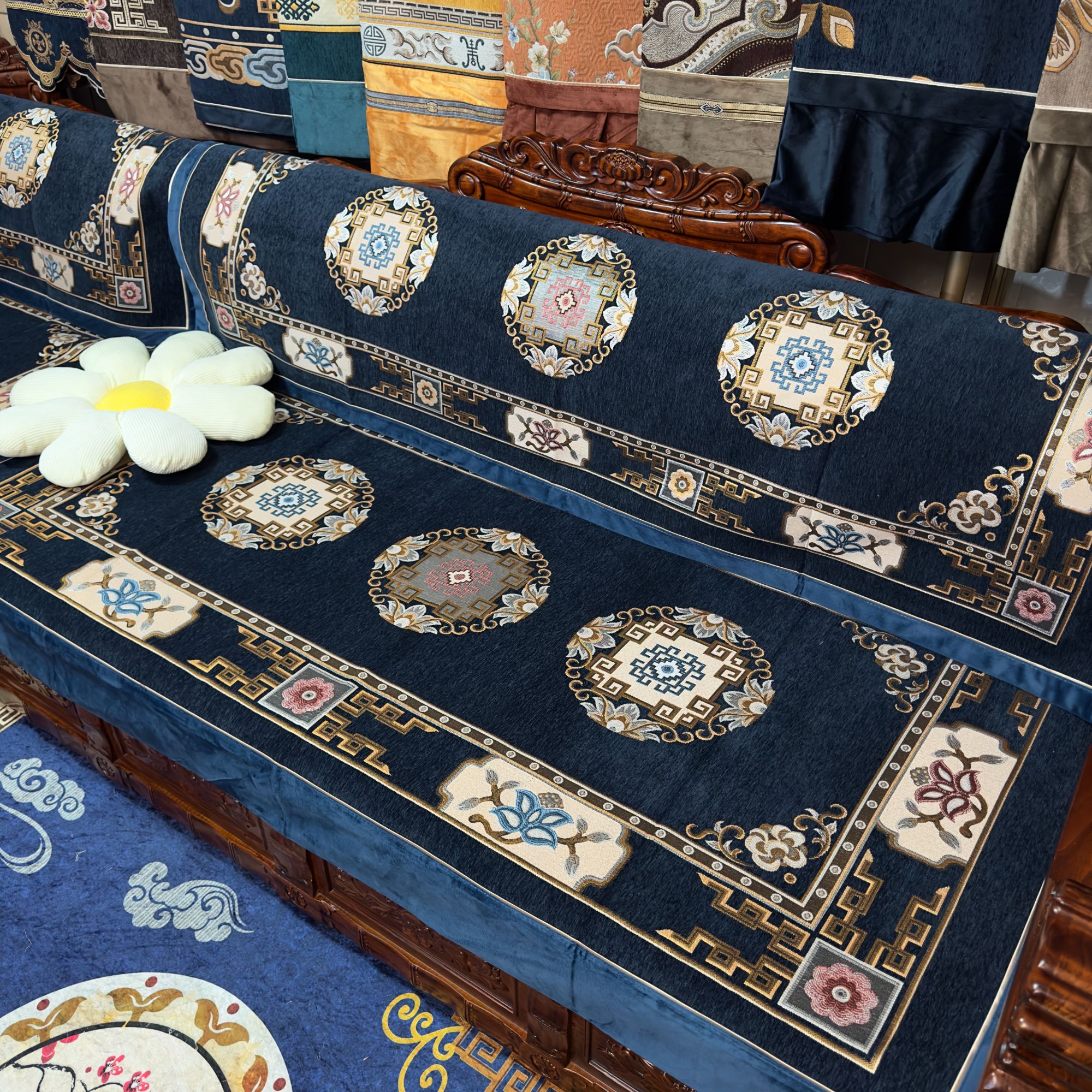 藏式卡垫新款家用高端沙发床边坐垫190*90（拉萨发货）