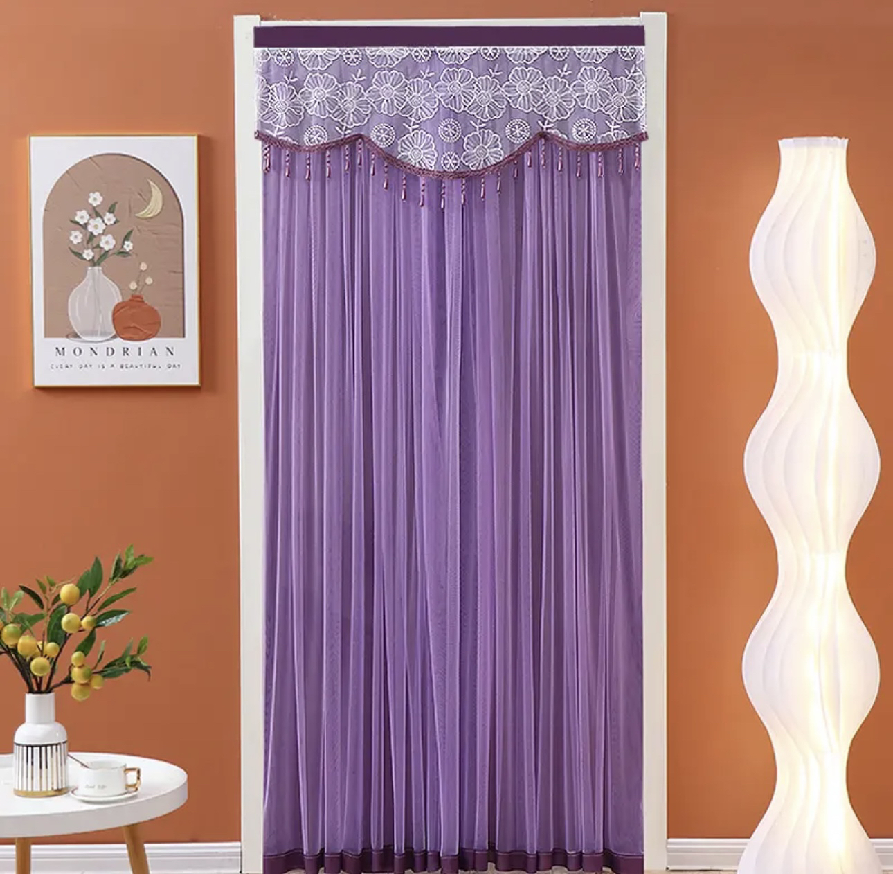 90*200cm夏季免打孔魔术贴客厅空调隔断帘卫生间门帘