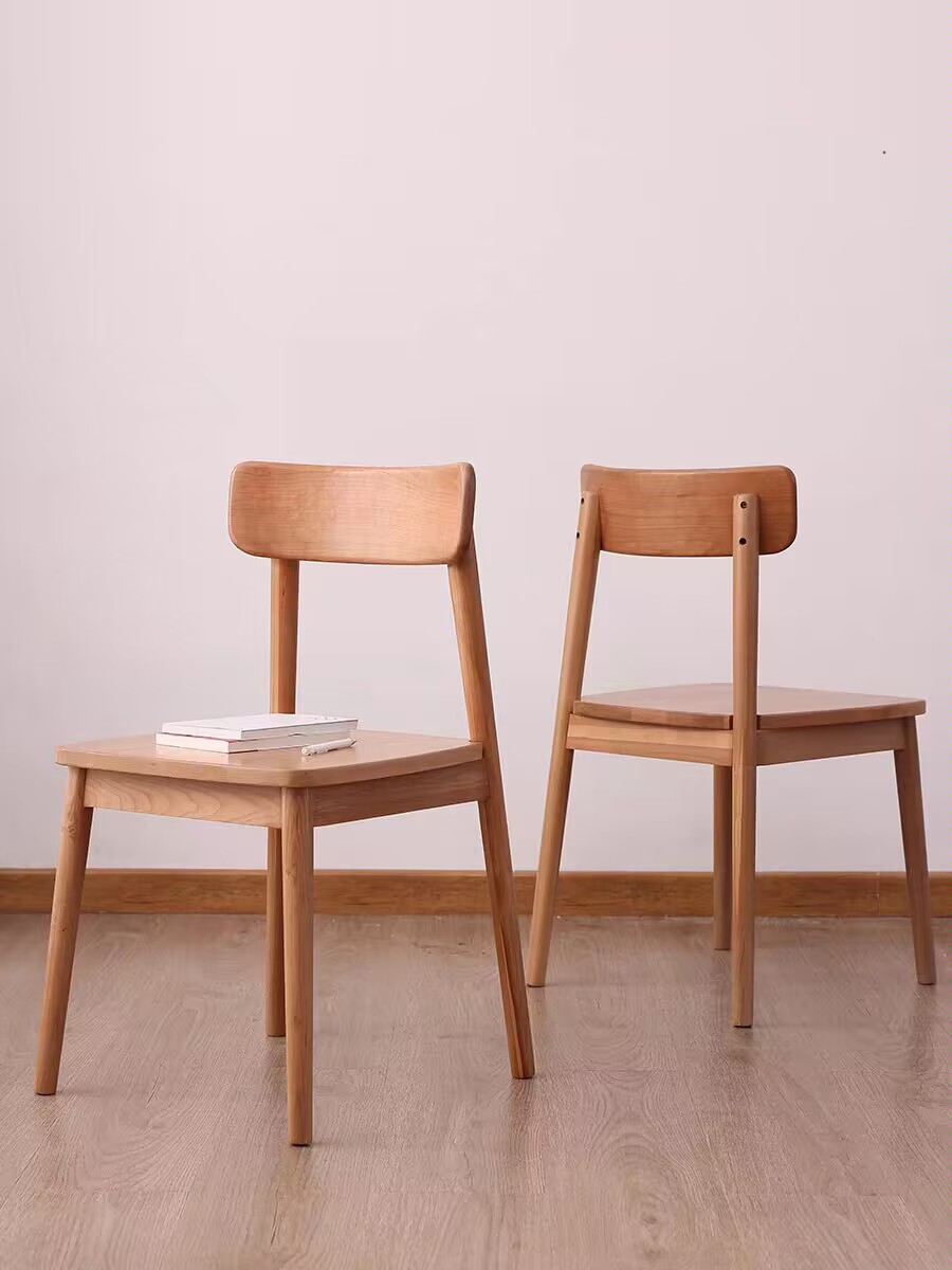 [买一发2]樱桃木餐椅实木靠背椅橡木原木餐桌椅现代茶柜置物架