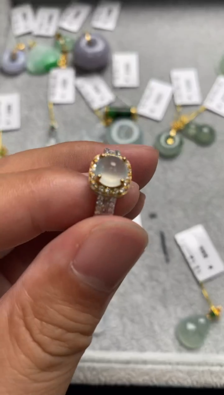 【闪购商品】翡翠戒指银S925镶嵌戒指