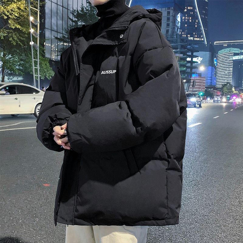 鸭丫羽绒服男士外套连帽潮流宽松冬装加厚港风ins学生帅气防寒面
