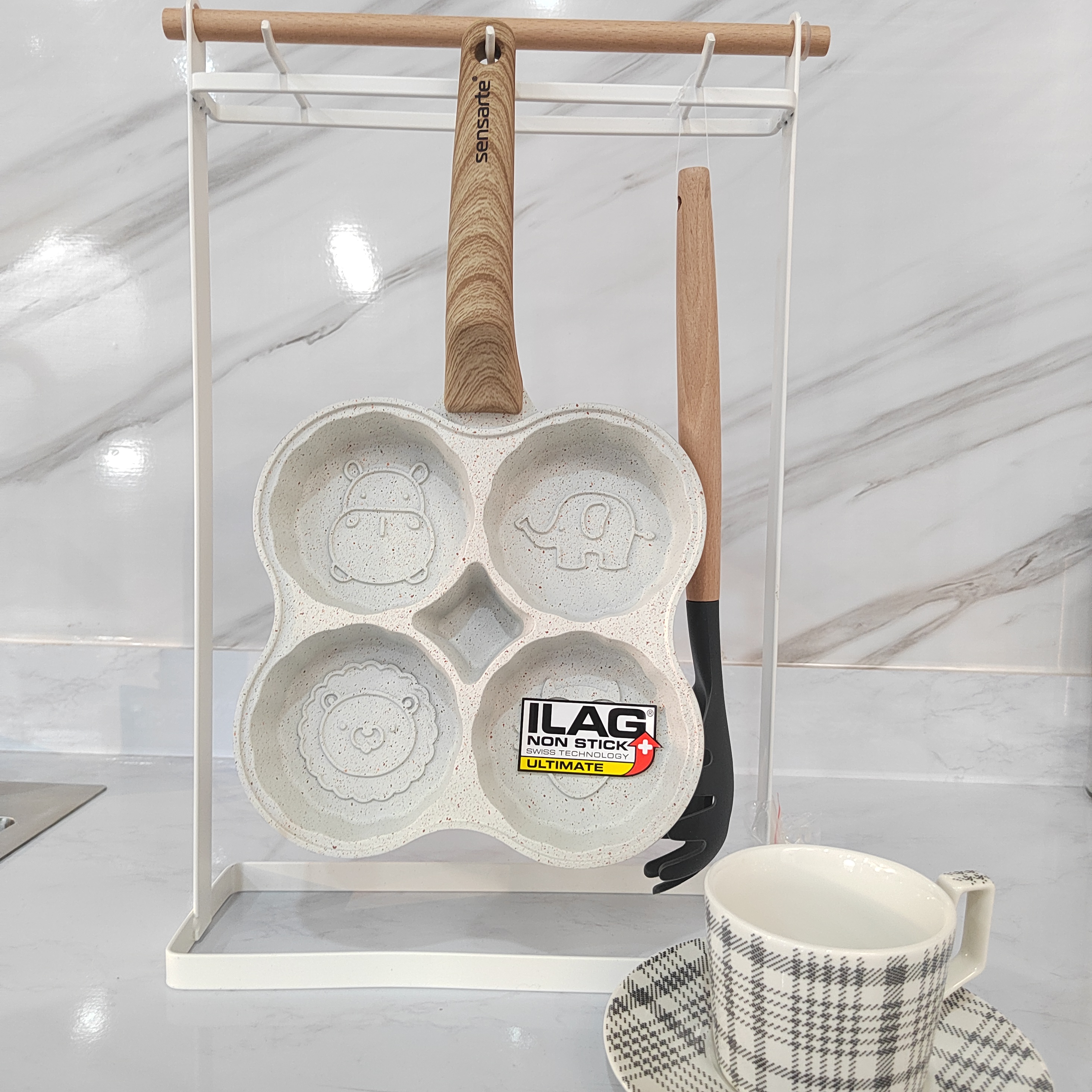 ishuai/帅帅四孔动物蛋糕盘创意可爱不沾多功能早餐煎饼锅煎蛋锅