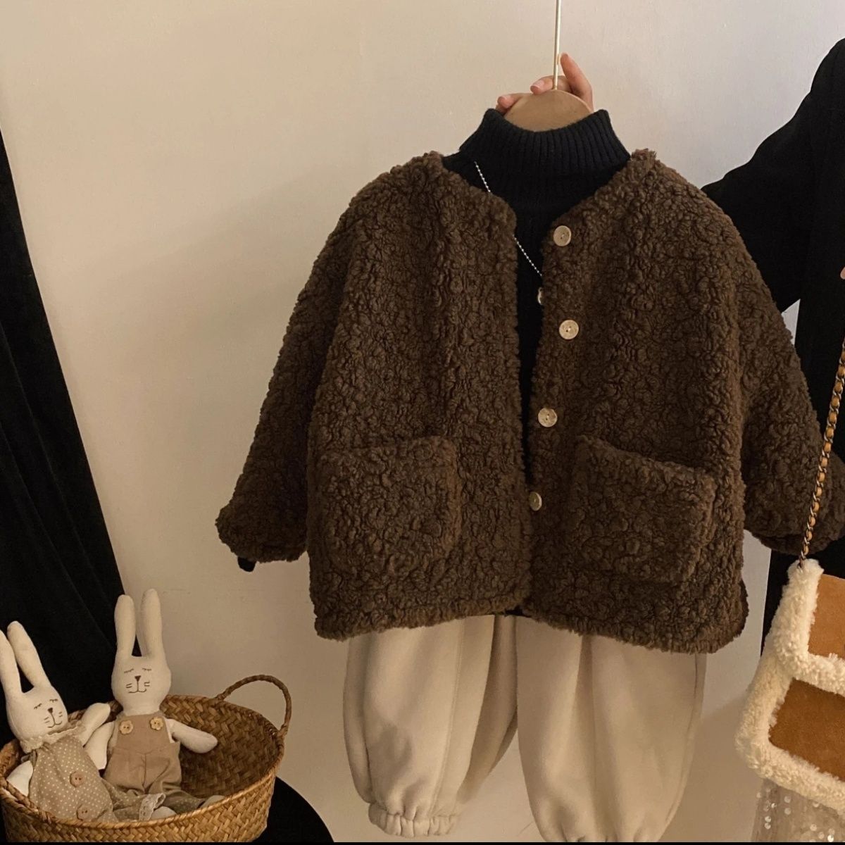 女童加绒外套秋冬新品洋气加厚上衣时尚百搭羊羔毛潮版韩系潮