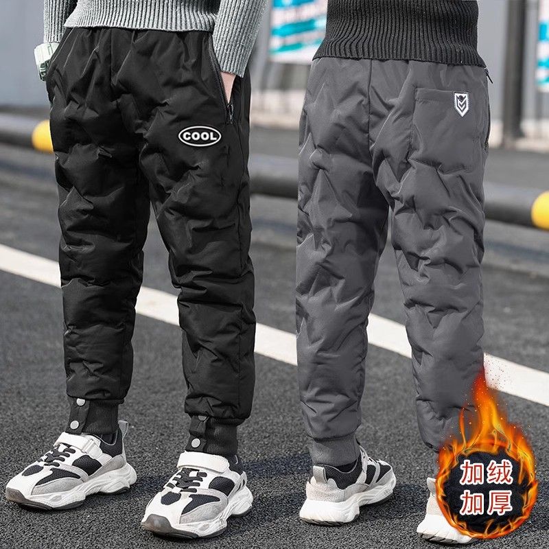 男童裤夹加厚新款中大儿童冬季外穿一条过冬保暖休闲长裤