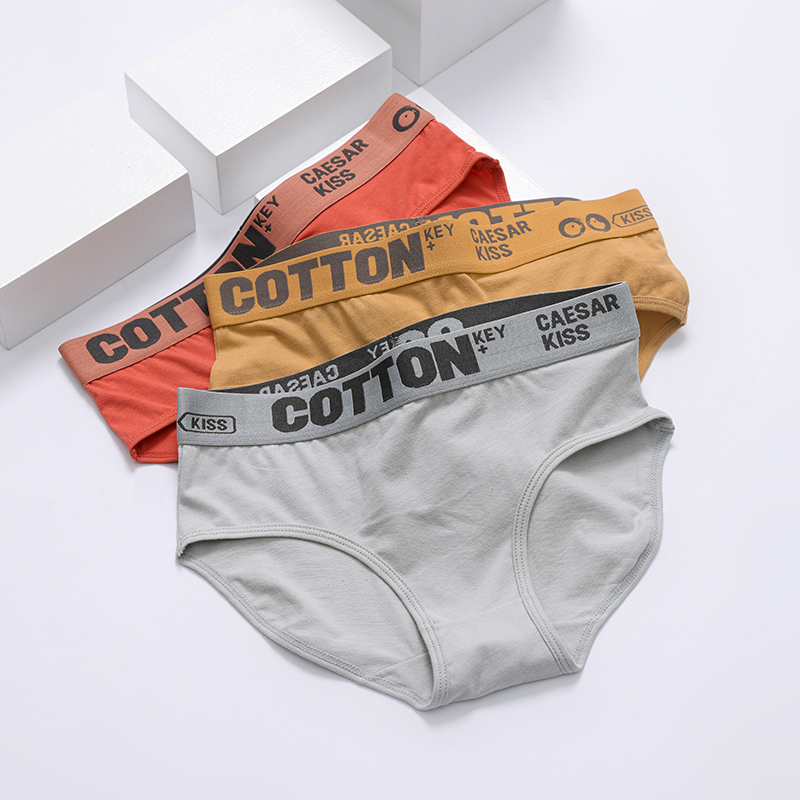 女士纯棉内裤中性LE中腰大码舒适透气运动三角宽边个性潮流裤头