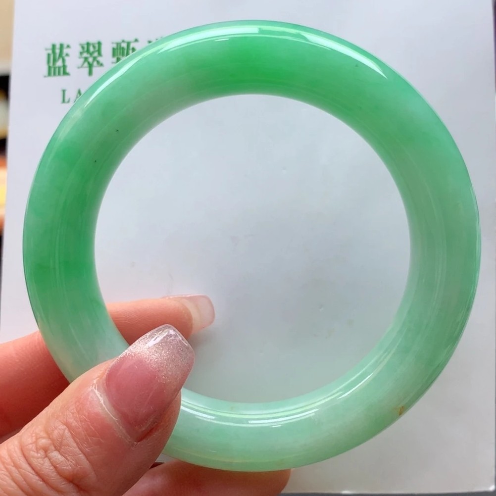 54-55胖圆条 缅甸A货翡翠手镯