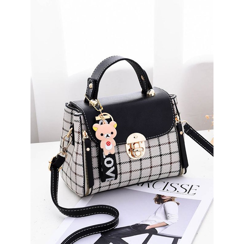 [送挂件大容量]包包女2025新款学生洋气韩版单肩斜挎手提包小方包