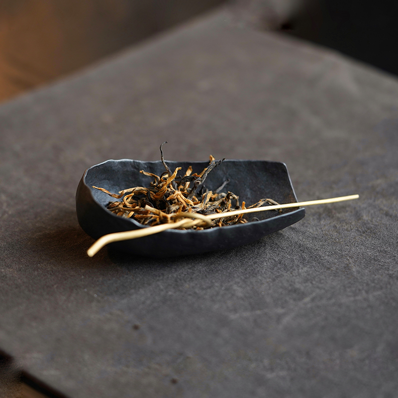 仓巴鹿人 暮野· 铁铸茶则 手工锤纹茶器茶具复古禅意茶道配件