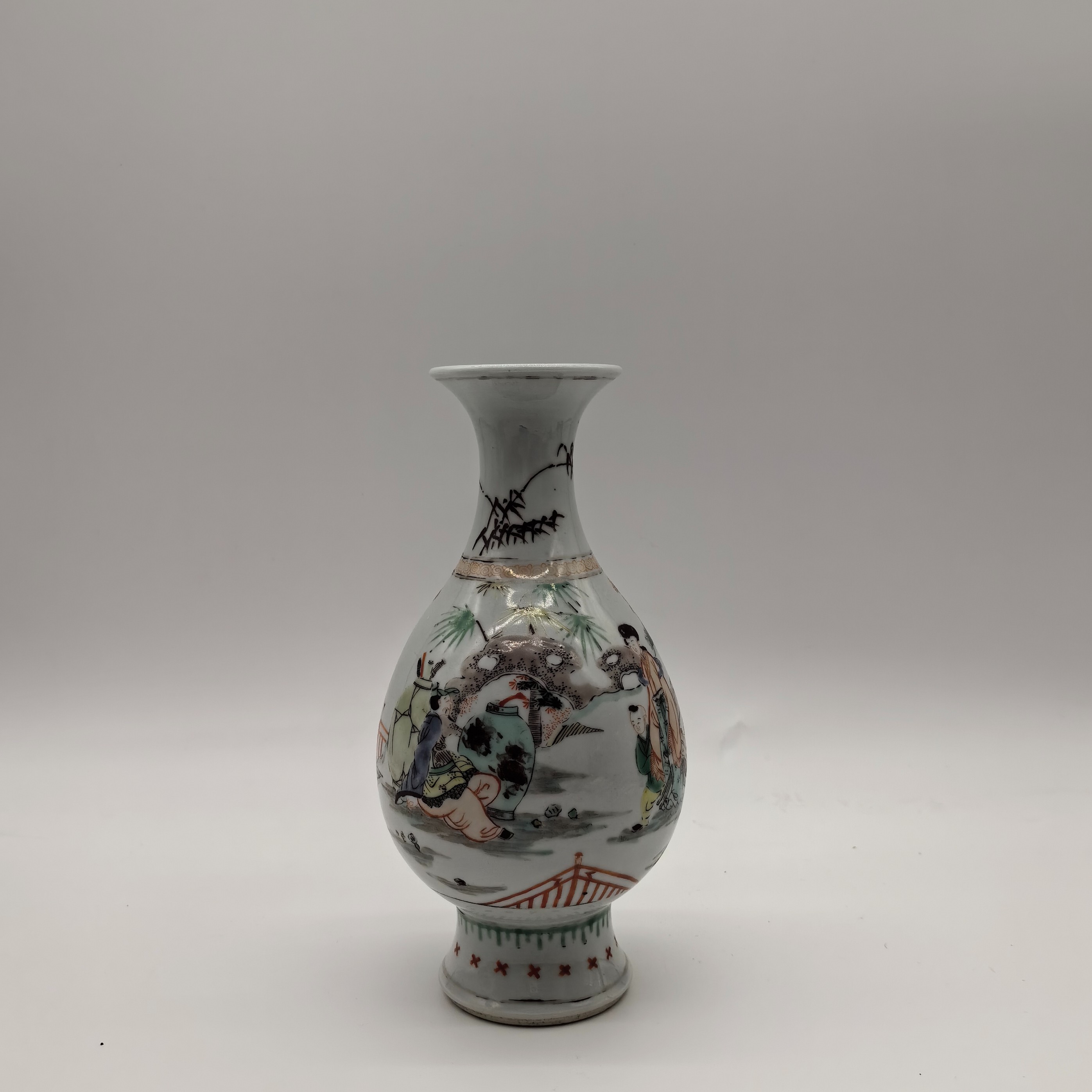 清康熙五彩人物玉壶春瓶-Q20231215020