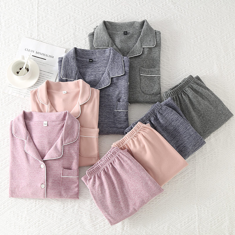 简约秋冬新款绚彩德绒睡衣情侣保暖长袖大码家居服套装纯色可外穿