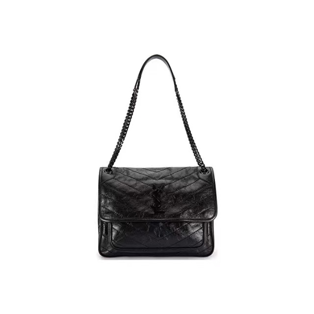 99新 YSL/圣罗兰 niki中号 黑银 D扣 803685