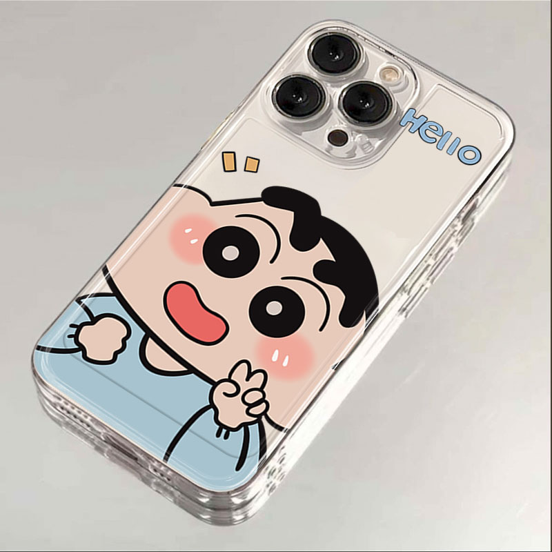 比耶小新iphone14promax苹果15手机壳13卡通12创意个性11小众男女