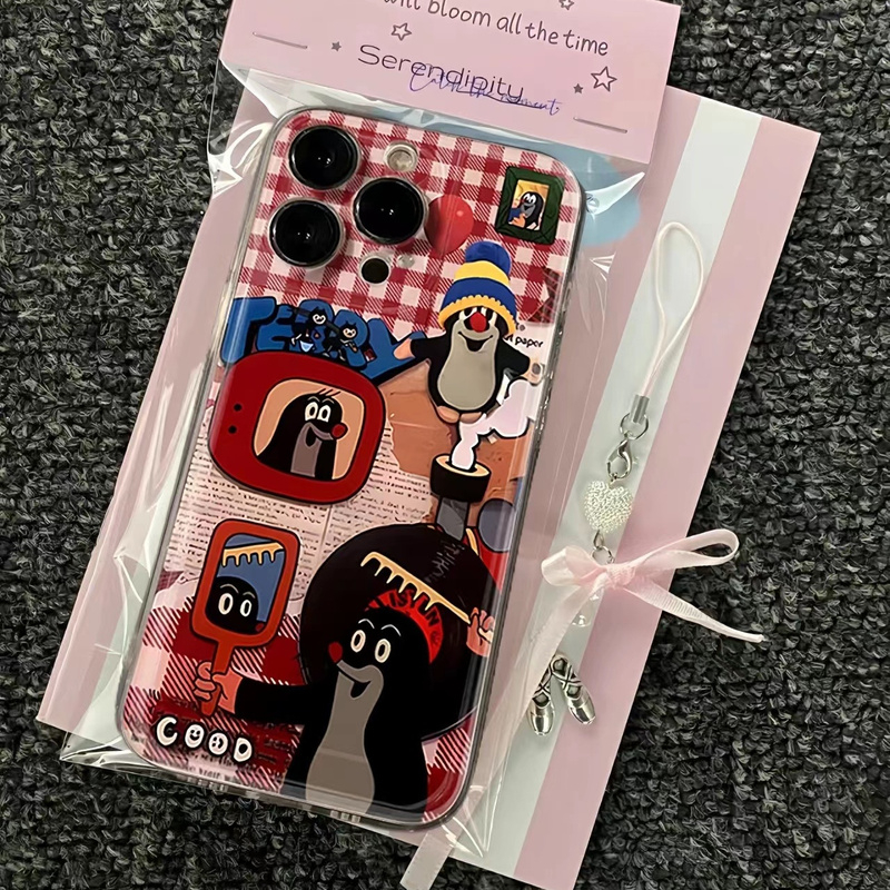 红色新年猫咪鼬鼠苹果15iphone14promax手机壳软胶13透明全包防摔