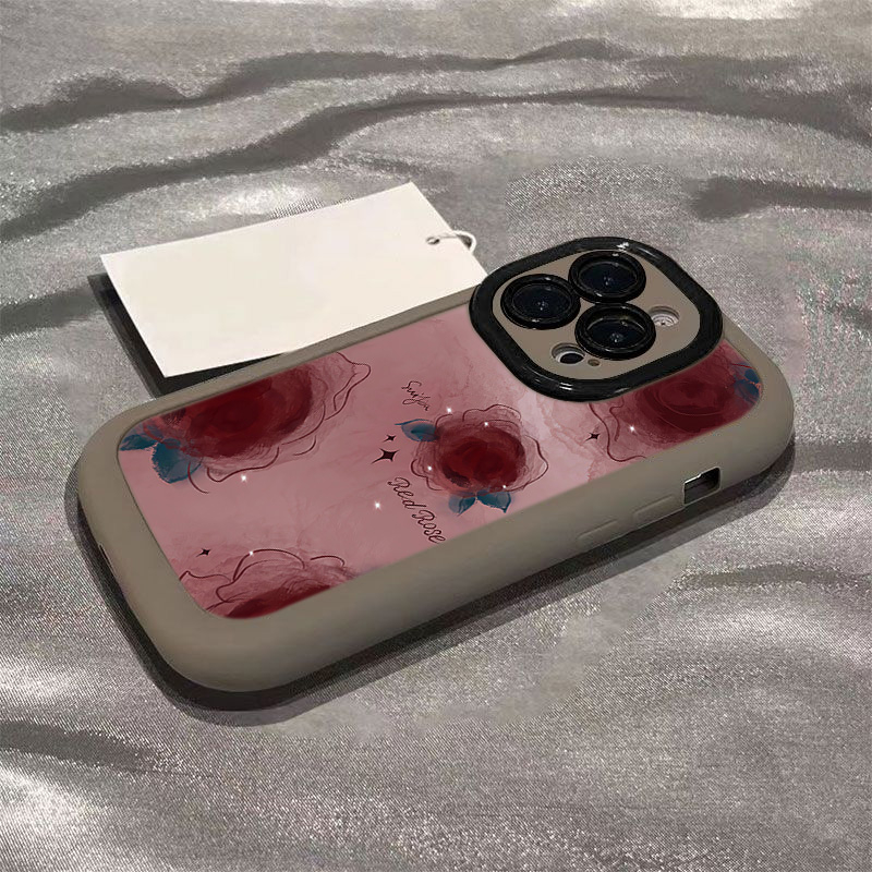 复古晕染玫瑰苹果14promax手机壳iphone15全包13软胶13pro高级12p