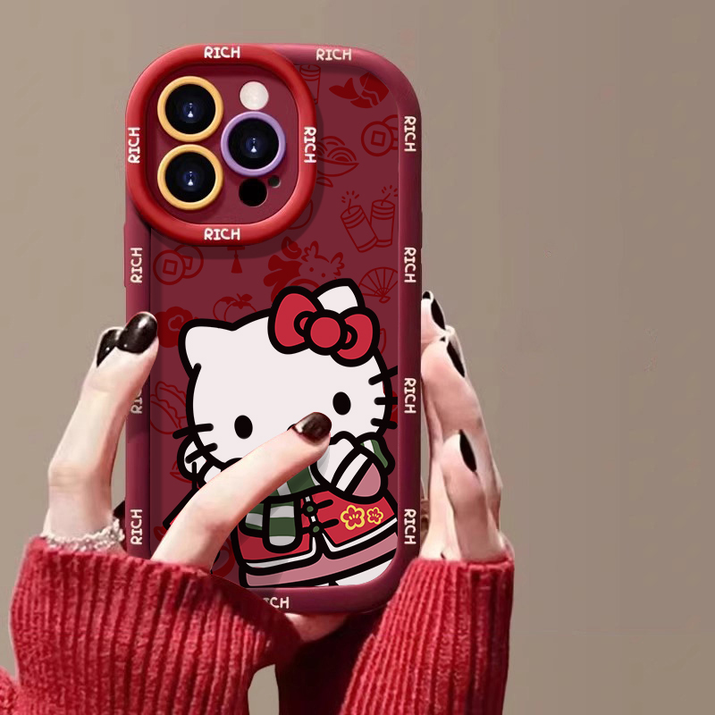 2024新年福凯蒂猫苹果14promax手机壳iphone15全包13华为vivo小米