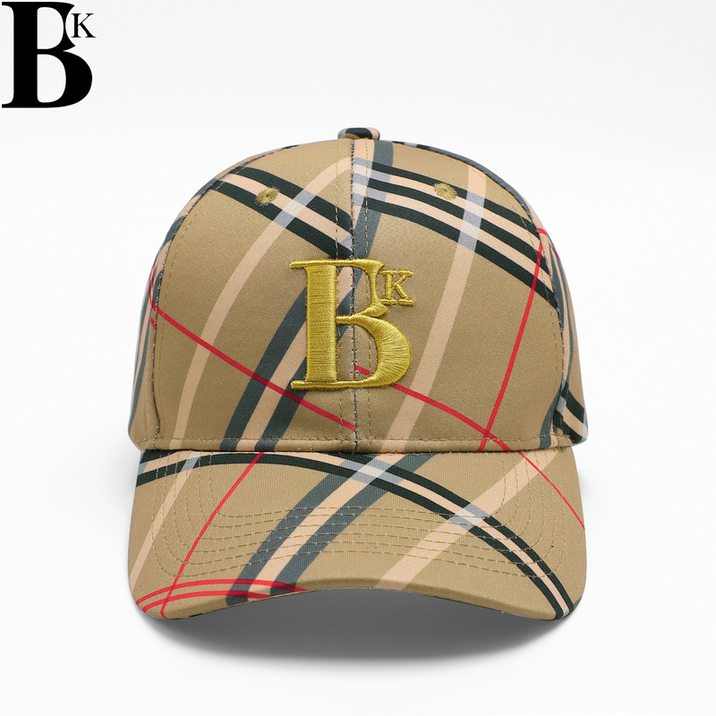 BK正品  B帽 新款 格子帽刺绣款式时尚百搭帽子男士