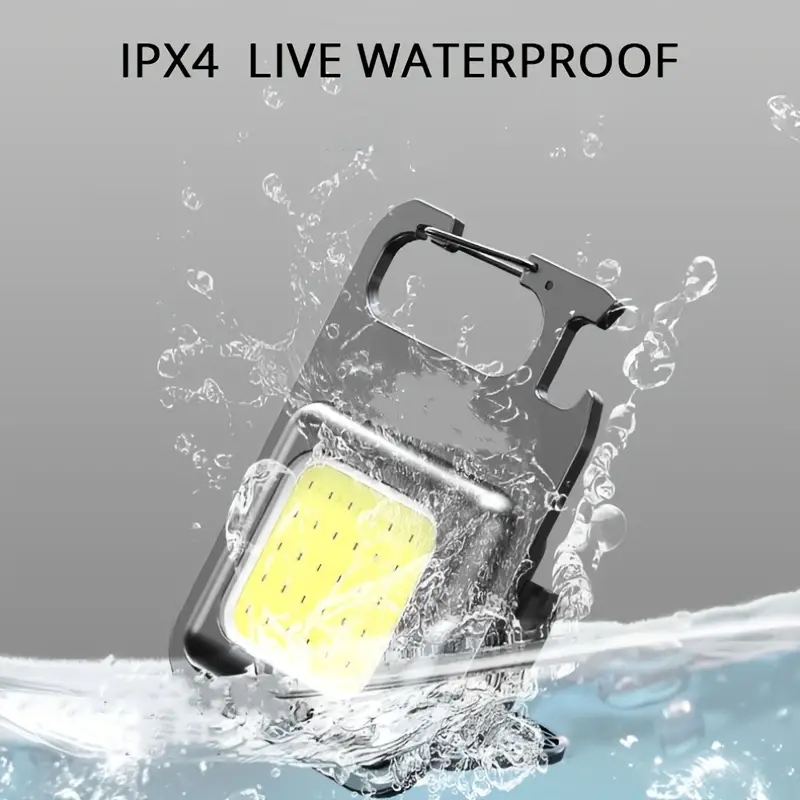 多功能迷你钥匙扣工作灯Type-C充电COB钥匙扣灯