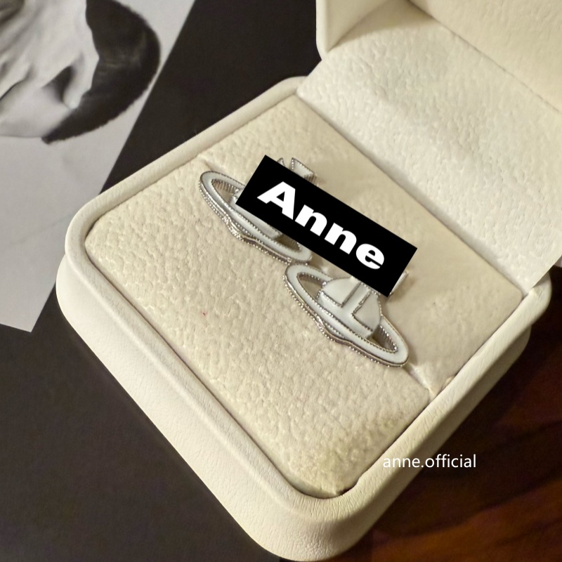 铜合金耳饰 【R339】轻奢时尚白色滴釉土星耳钉精致高级感耳饰