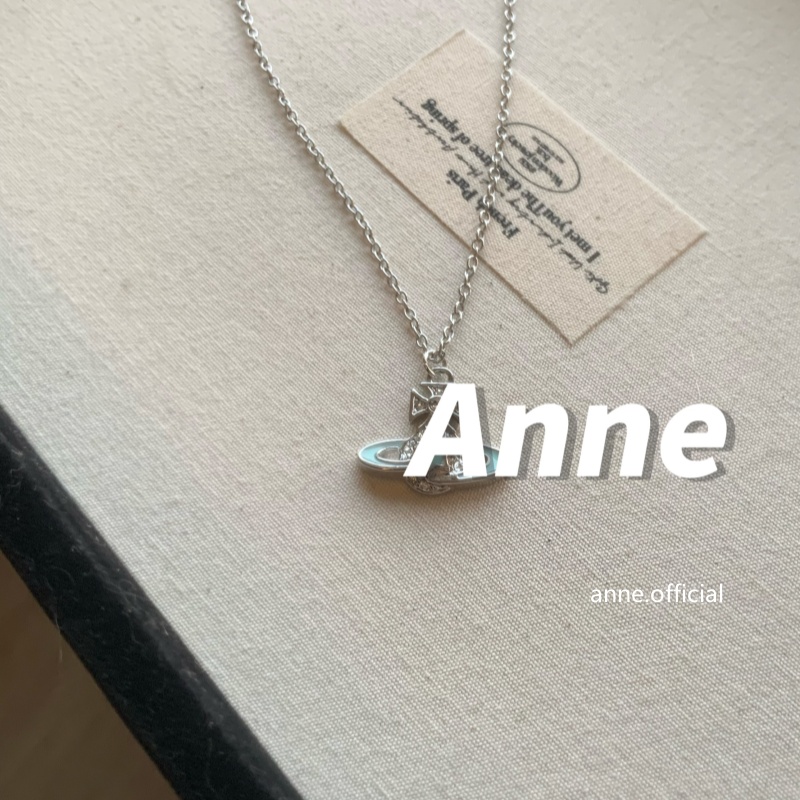 钛钢项链 【X526】轻奢高级感蓝色土星项链时尚气质精致项链