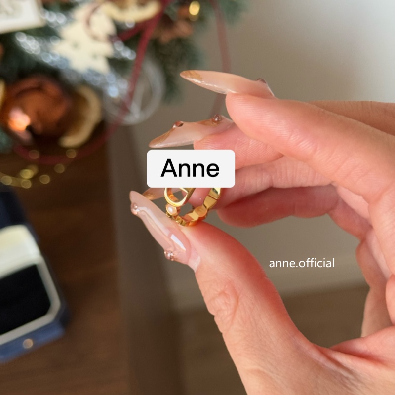 铜合金戒指 【 J181】复古百搭字母珠珠戒指小众设计高级感时尚个性