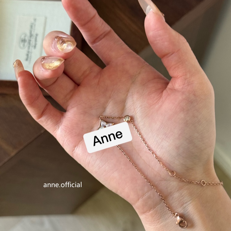 钛钢手链 【S218】轻奢时尚菱形贝壳四叶草手链