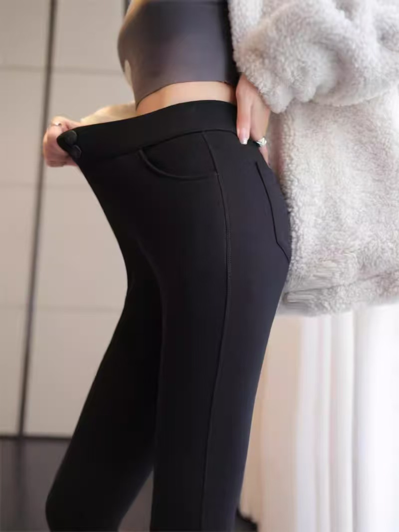 LUCK-加绒牛油果裤-2026冬新款高腰加厚小脚裤显瘦百搭修身休闲