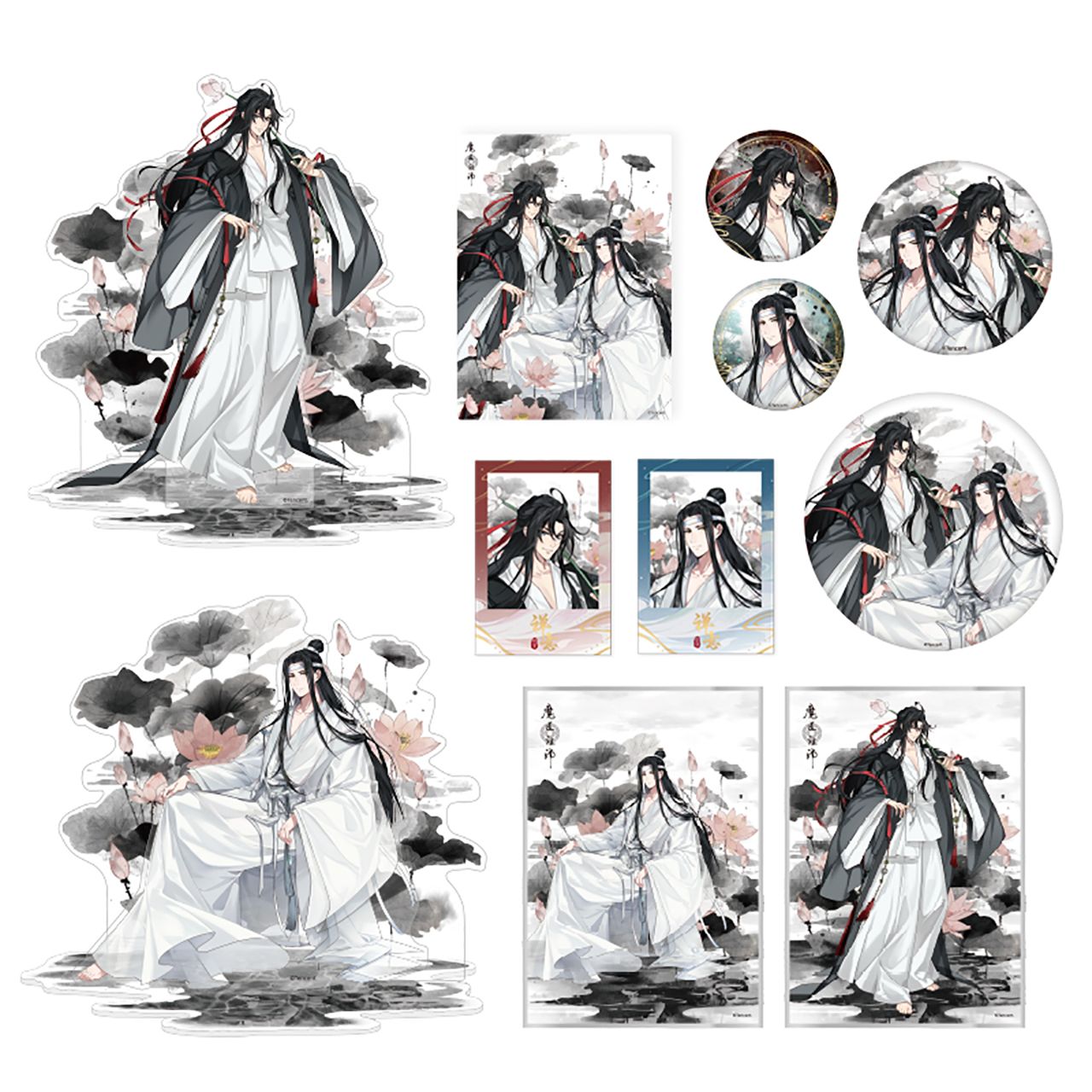 魔道祖师禅意吧唧徽章立牌摆件 魏无羡蓝忘机二次元动漫正版周边