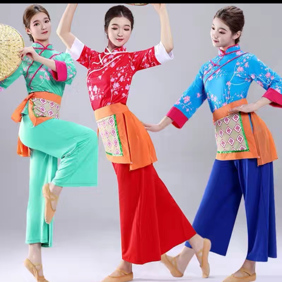 秧歌服斗笠服装扇子服装湖南厂家发货