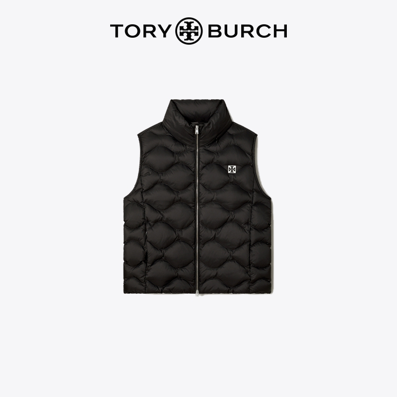 TORY BURCH 汤丽柏琦 秋冬经典休闲无袖立领慢跑夹克外套 151854
