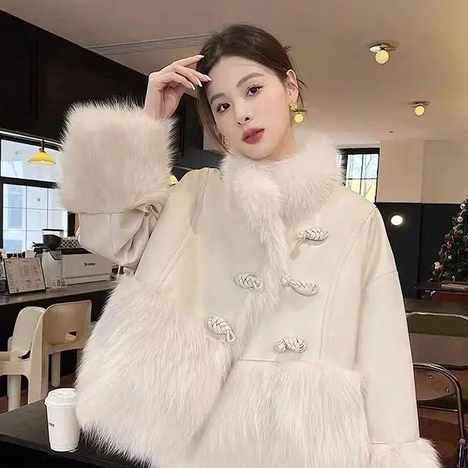 2023秋冬季新款新中式羽绒服白鸭绒大衣外套中国风美拉德风
