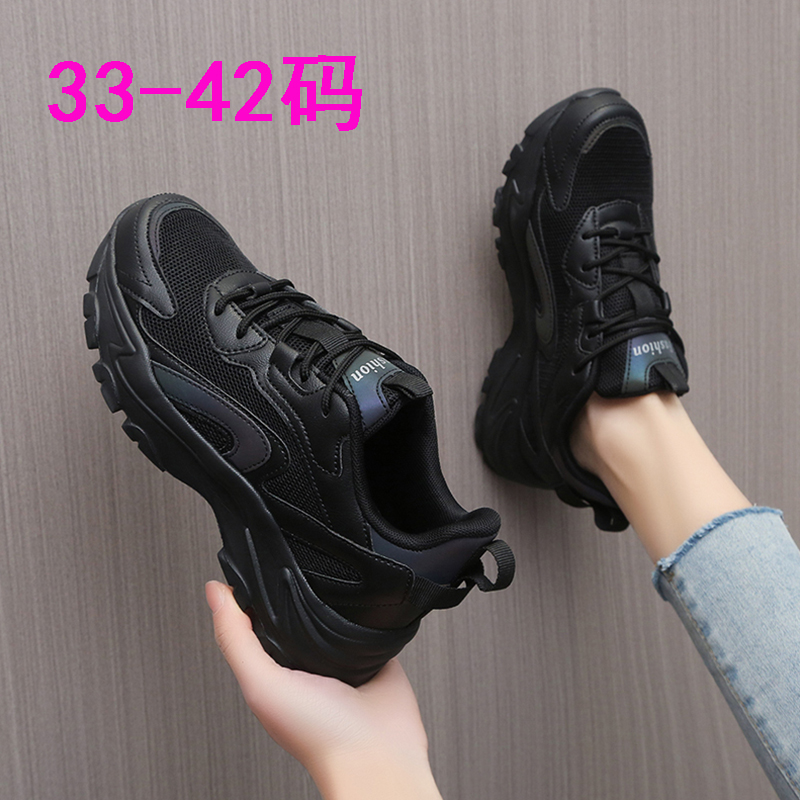 李宁国潮断码女鞋全黑色运动鞋女33小码34厨房工作鞋防滑