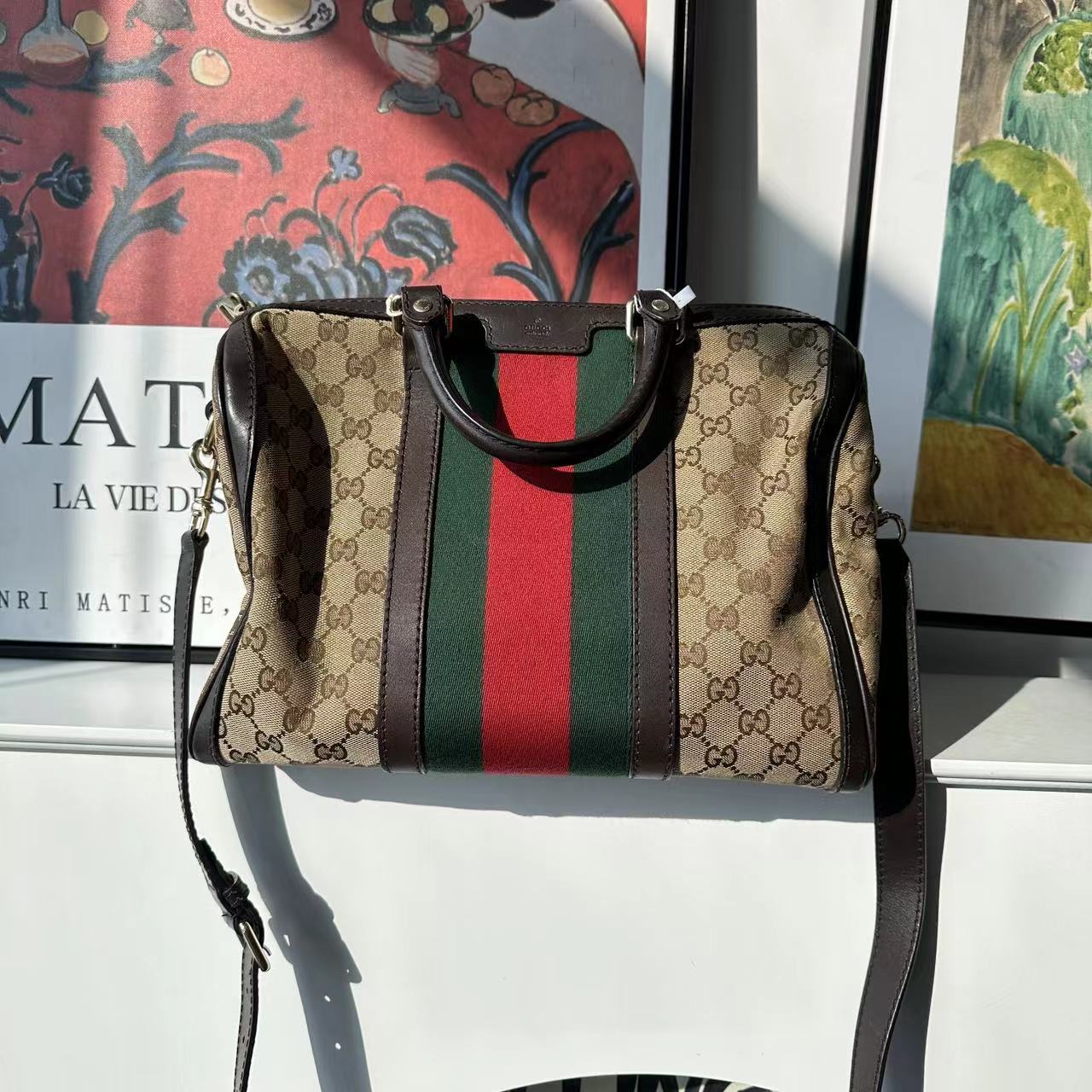 95新 GUCCI/古驰 拼色手提包【奢满满奢品H】x256338
