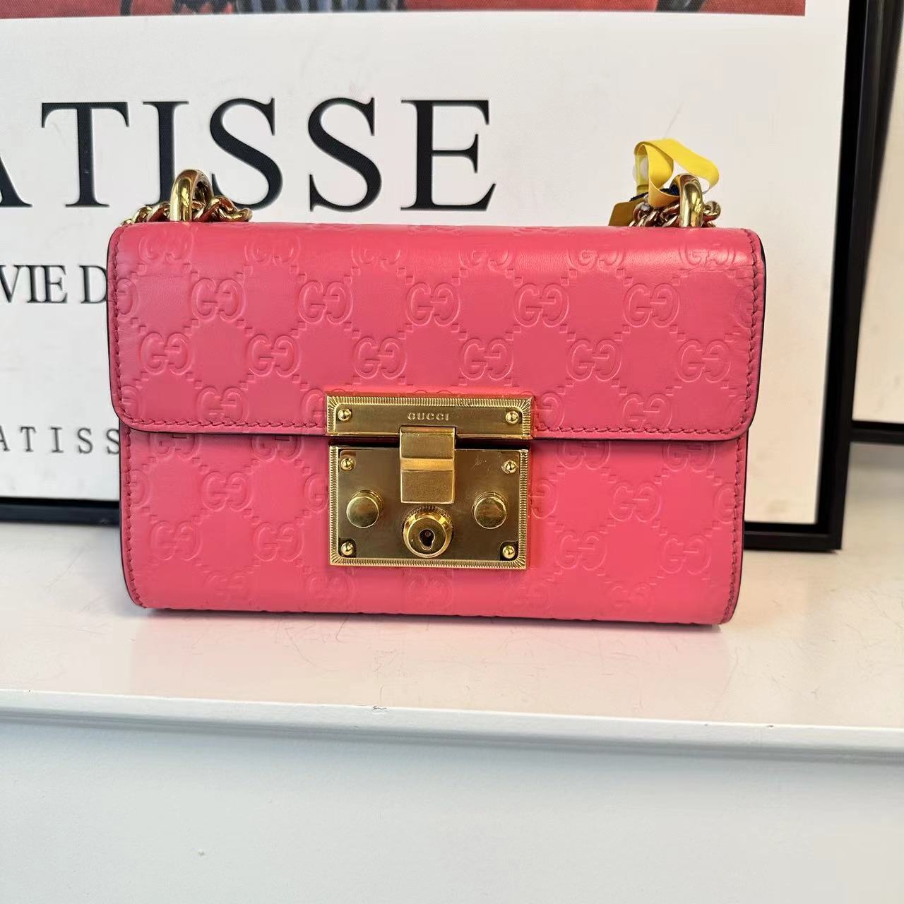 95新 GUCCI/古驰 粉色单肩包【奢满满奢品H】x297824