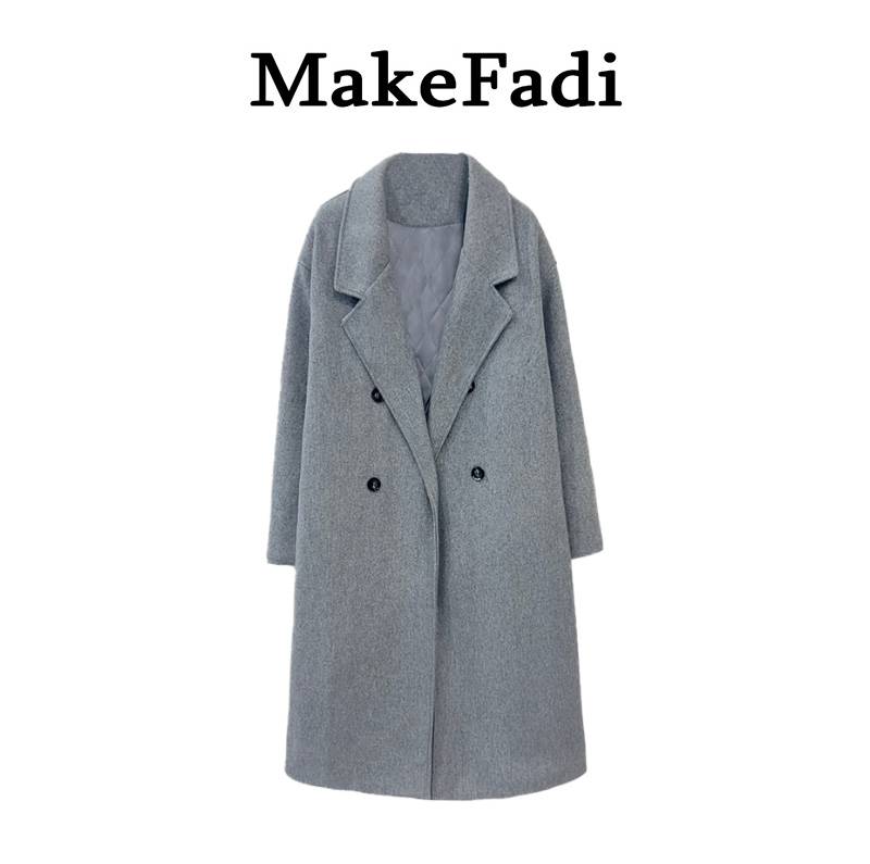 MakeFadi/妙珂梵迪厚款外套大衣时尚显瘦休闲百搭宽松秋冬翻领女