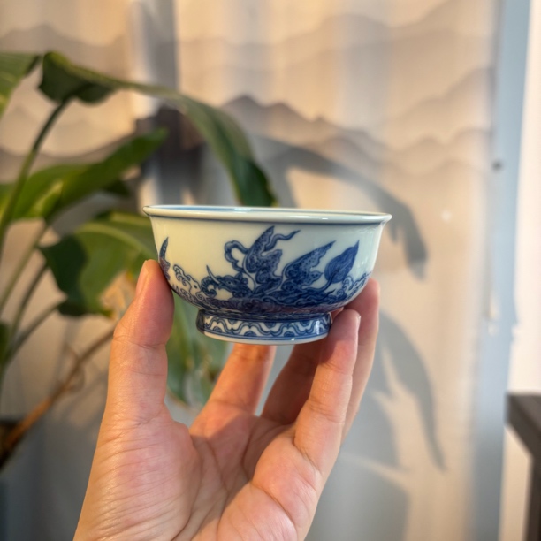 源明青忆青花飞象纹主人杯