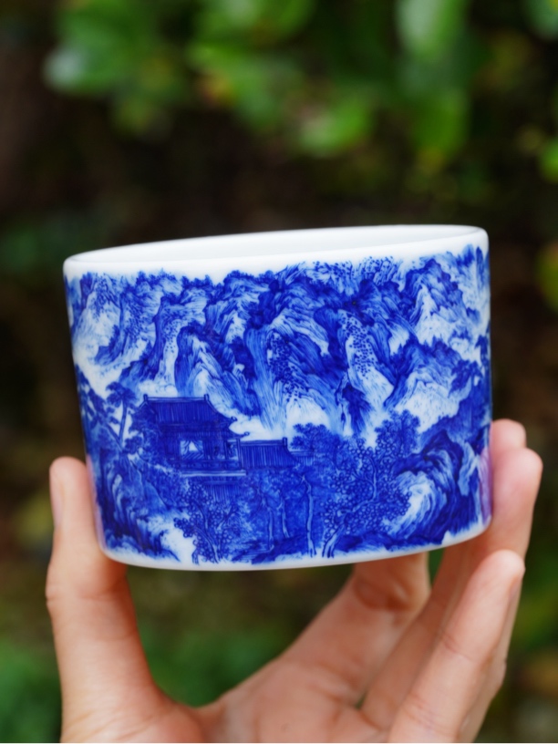 寻山晓隐瑶岛仙真直口杯