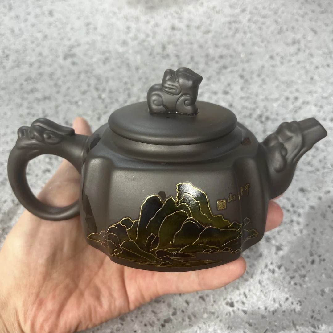 深井老紫泥千里江山茶具茶器F2